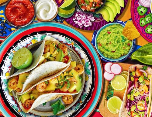 Springbok Taco Table 1000 Piece Jigsaw Puzzle for Adults Cinco de Mayo Taco Party Theme Great for Game Nights Finished Size of 30 x 24 - Image 1