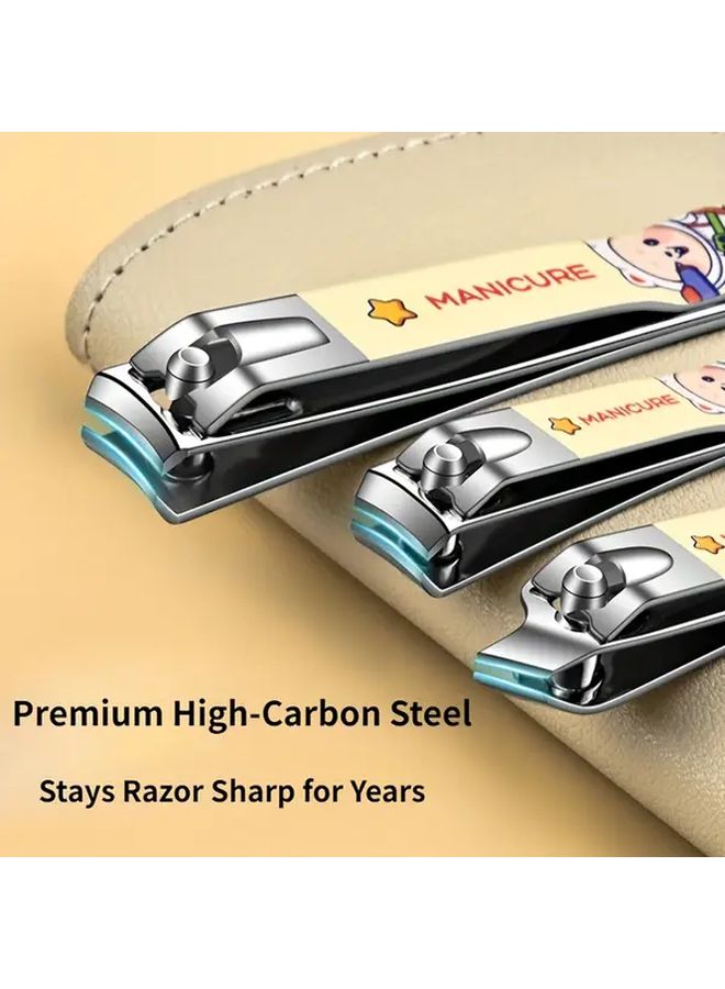 Space Bear Nail Clippers 5 Piece Set Sharp Durable Stainless Steel With Nail File Easy To Carry - Image 3