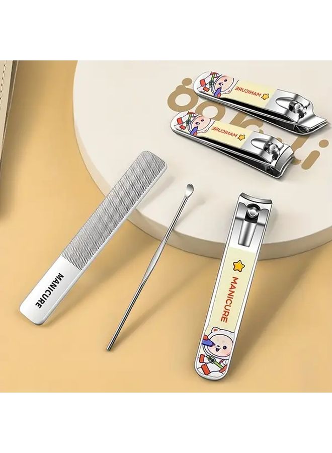 Space Bear Nail Clippers 5 Piece Set Sharp Durable Stainless Steel With Nail File Easy To Carry - Image 2