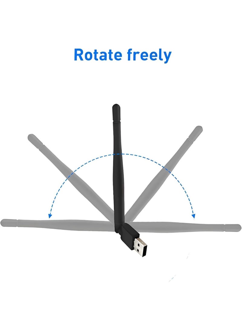 محول واي فاي USB عالي السرعة للكمبيوتر الشخصي، فلاش واي فاي ثنائي النطاق، دونجل إنترنت لاسلكي USB 2.0 - دوران 360 درجة - متوافق مع أجهزة مختلفة، محول إنترنت واي فاي USB للكمبيوتر الشخصي/سطح المكتب/الكمبيوتر المحمول/مستقبل الأقمار الصناعية - Image 3