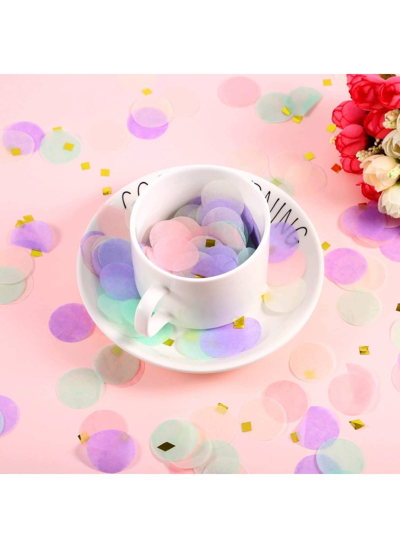 Confetti confetti 1 inch round tissue paper table confetti unicorn mermaid party decoration 1015grms Multi color  - Image 3