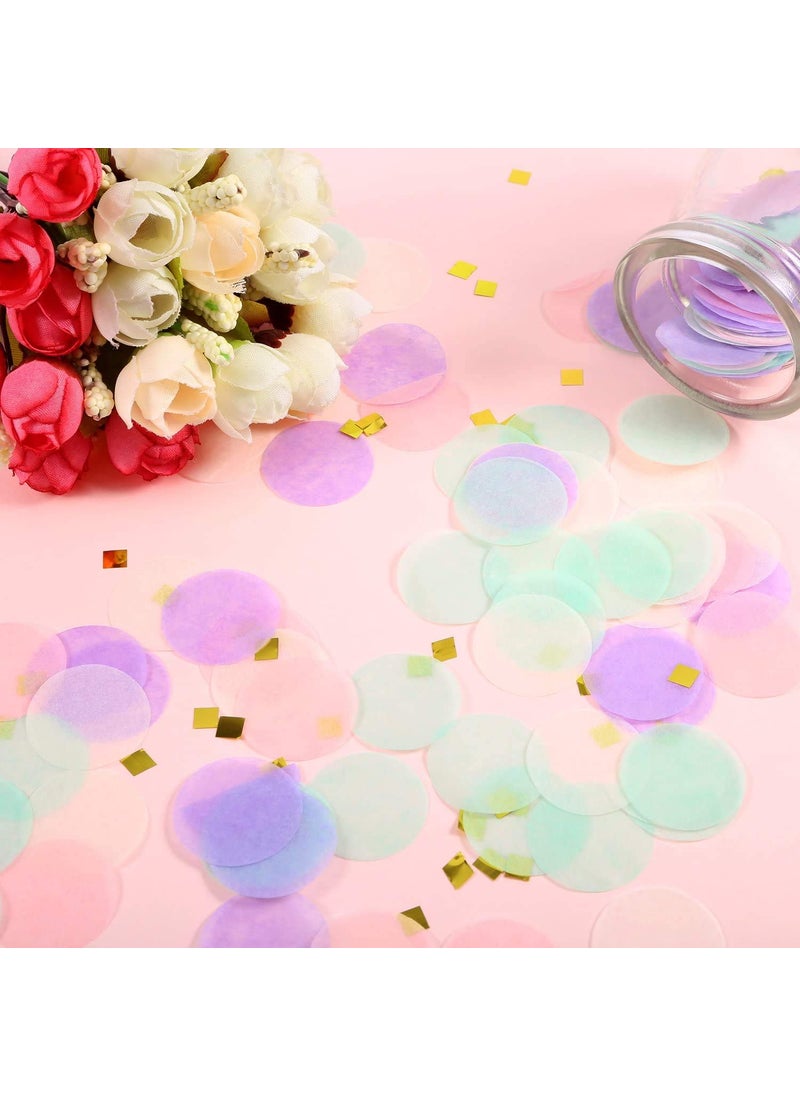 Confetti confetti 1 inch round tissue paper table confetti unicorn mermaid party decoration 1015grms Multi color  - Image 2