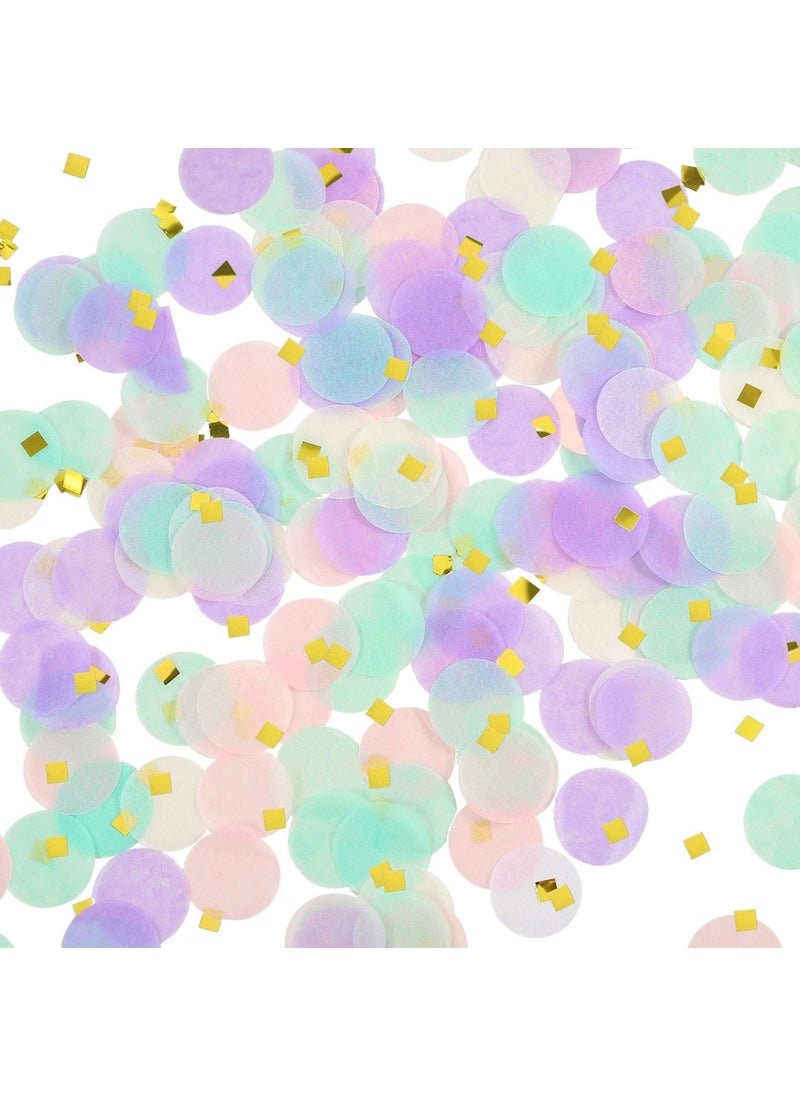 Confetti confetti 1 inch round tissue paper table confetti unicorn mermaid party decoration 1015grms Multi color  - Image 1