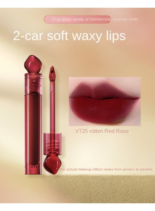 intense Boundary Red Stone Lip Gloss, Matte Texture, Long-lasting Color, Smooth And Easy To Apply Lipstick - Image 2