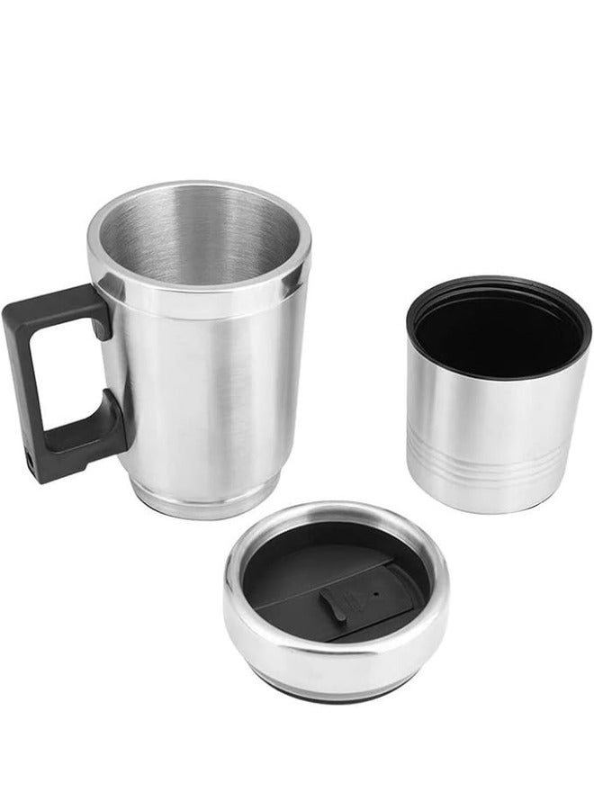 عام كوب تسخين للسيارة من الفولاذ المقاوم للصدأ، كوب تسخين للسفر، محكم الإغلاق، للماء الساخن، القهوة، والشاي، أكواب كهربائية - Image 5