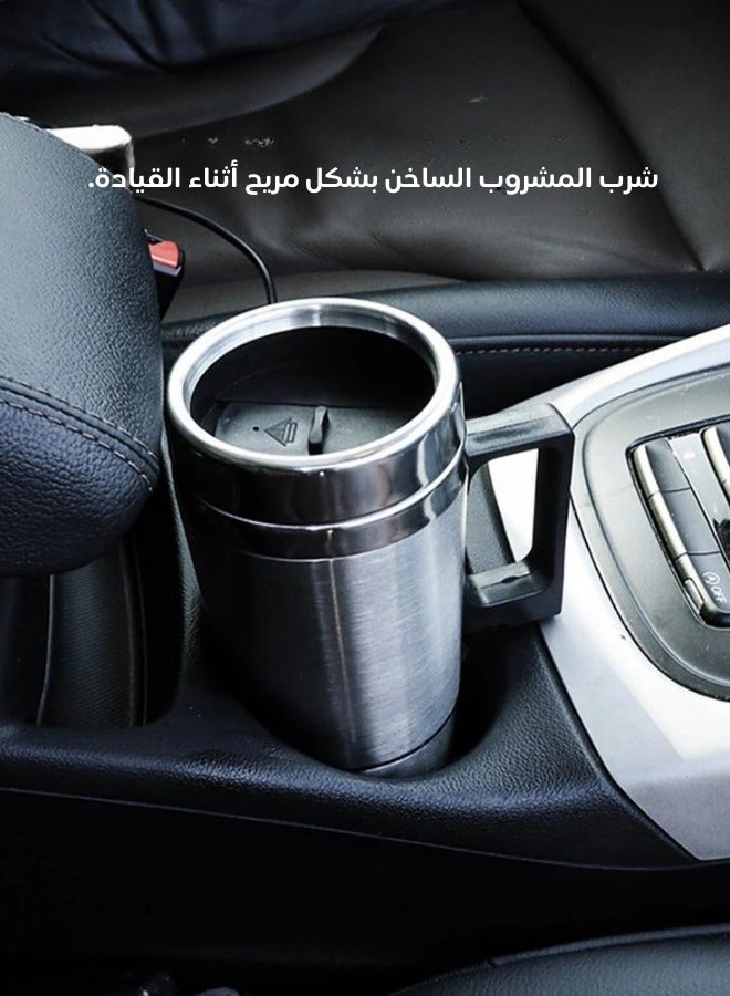 عام كوب تسخين للسيارة من الفولاذ المقاوم للصدأ، كوب تسخين للسفر، محكم الإغلاق، للماء الساخن، القهوة، والشاي، أكواب كهربائية - Image 2
