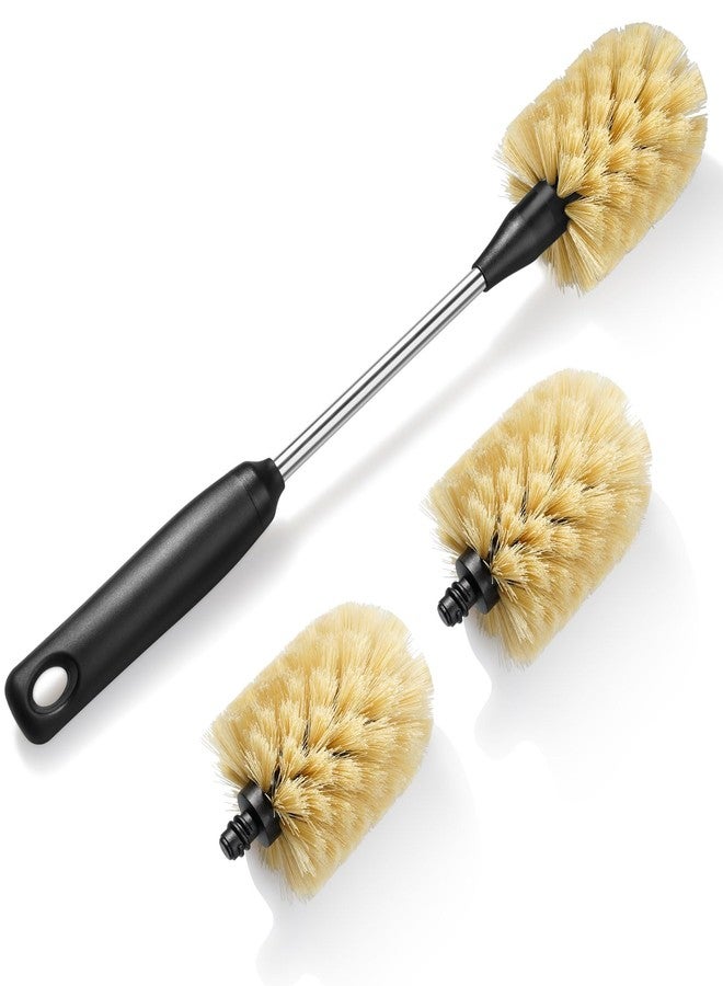 Purtribe Water Bottle Cleaning Brush with 2 Replaceable Heads, Compatible with Sport Bottles, Tumblers, Mugs, Wine Decanters, Glassware, Round, 1 Pack (13 in) - Image 1