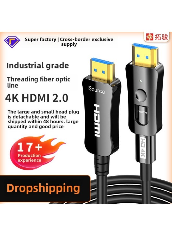 ماركة غير محددة الجملة 4KHDA-D من خلال خط الأنابيب 2.0 MI4K60Hz حجم خط HD رأس مشروع الديكور من خلال خط HD الأنابيب - اللون: أسود - طول الخط: 15 م  - Image 2