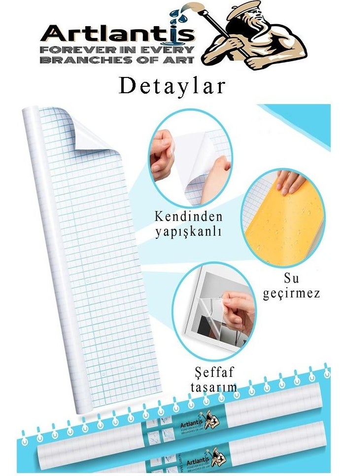 Artlantis Adhesive Transparent Acetate 2 Pieces 45CM x 2 Meters Djfix Self Adhesive Transparent Roll Acetate Transparent Cold Lamination  - Image 2