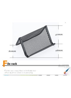 KASTWAVE Card Holders, Metal Mesh Business Card Holder, Card Holder for Desk, Card Holder for Business Cards, Desk Card Holder, Business Card Stand, Business Card Display, for Office (6 Pack Black)  - Image 2