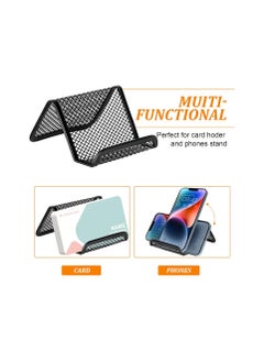 KASTWAVE Card Holders, Metal Mesh Business Card Holder, Card Holder for Desk, Card Holder for Business Cards, Desk Card Holder, Business Card Stand, Business Card Display, for Office (6 Pack Black)  - Image 4