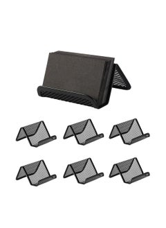 KASTWAVE Card Holders, Metal Mesh Business Card Holder, Card Holder for Desk, Card Holder for Business Cards, Desk Card Holder, Business Card Stand, Business Card Display, for Office (6 Pack Black)  - Image 1