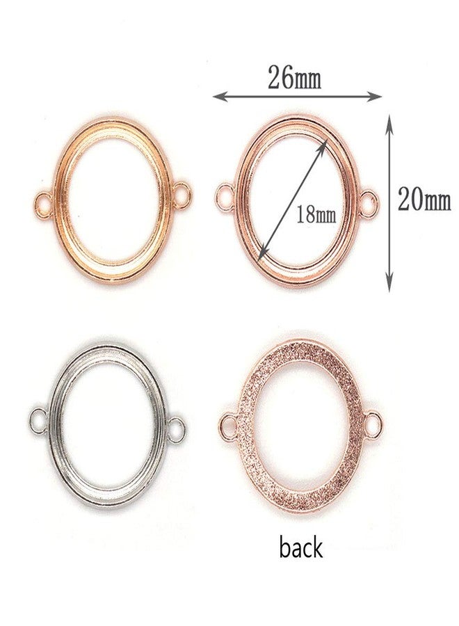 Teensery 20 Pcs Round Shaped Open Bezels with Double Bail Connector Resin Mold Frame Pendants for DIY Crafts Jewelry Making (KC Gold) - Image 2