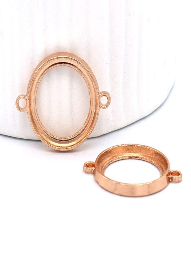 Teensery 20 Pcs Round Shaped Open Bezels with Double Bail Connector Resin Mold Frame Pendants for DIY Crafts Jewelry Making (KC Gold) - Image 3