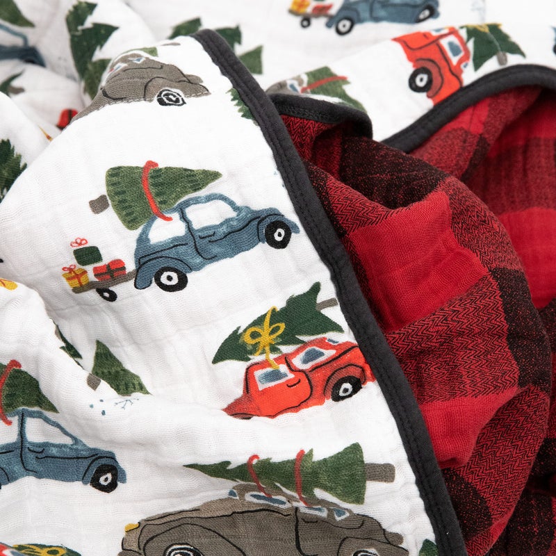 Little Unicorn Original Premium Cotton Quilt | Multi-Layered & Extra-Soft Muslin Fabric |for Babies & Toddlers (Holiday Haul) - Image 3