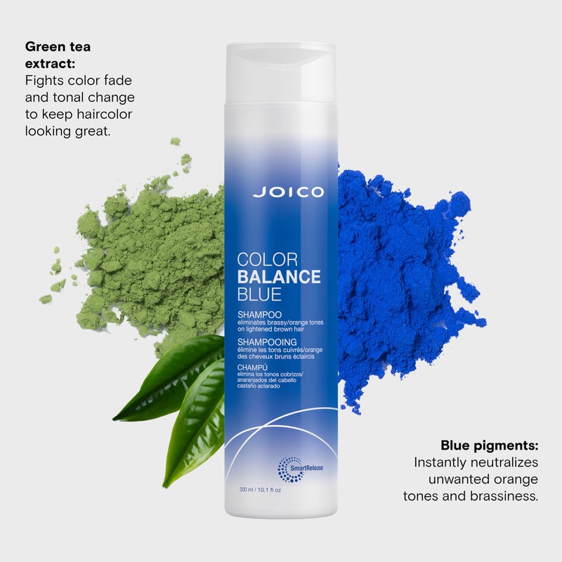 JOICO شامبو جوكو لتوازن اللون الأزرق | للشعر البني المفتح | يقضي على درجات اللون البرتقالي النحاسي | يعزز حيوية اللون واللمعان | حماية من الأشعة فوق البنفسجية | مع زيت ثمر الورد ومستخلص الشاي الأخضر | 10.1 أونصة سائلة - Image 5