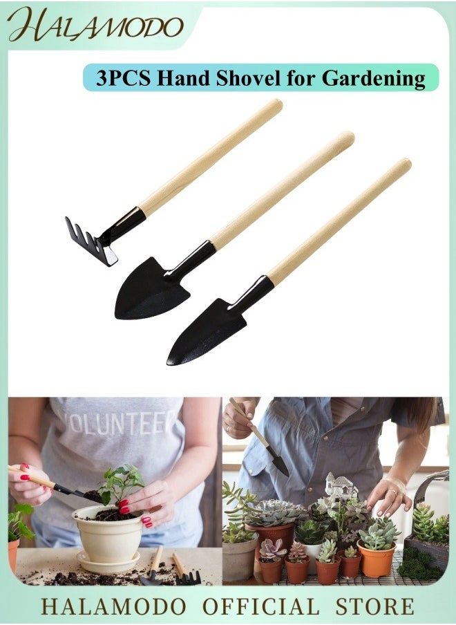 HALAMODO - 3PCS Hand Shovel for Gardening Trowel Garden Tool Planting Tools Small Garden Rake Ergonomic Hand Tools Set Edging Shovel Indoor Plants Tools Gardening Tools for Transplanting Seedlings & Cultivating and Weeding Flowers and Vegetable Seedlings - Image 1