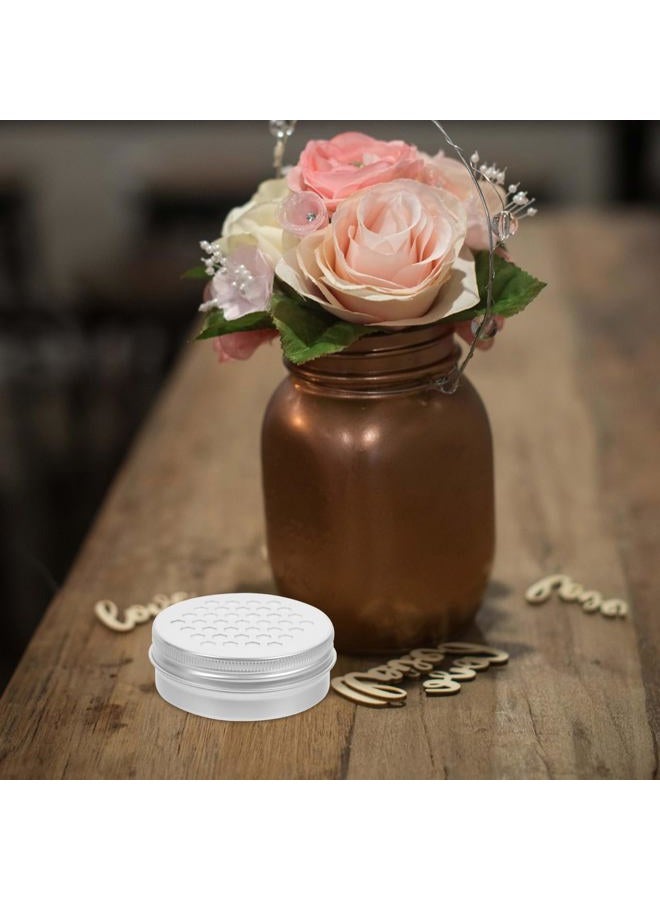 POPETPOP Essential Oil Diffusers 10pcs 60ml Aluminium Tins Empty Storage Containers with Hollow Lids Round Jars Sample for Air Freshener Candles Travel Storage Aluminum Empty Tin - Image 2
