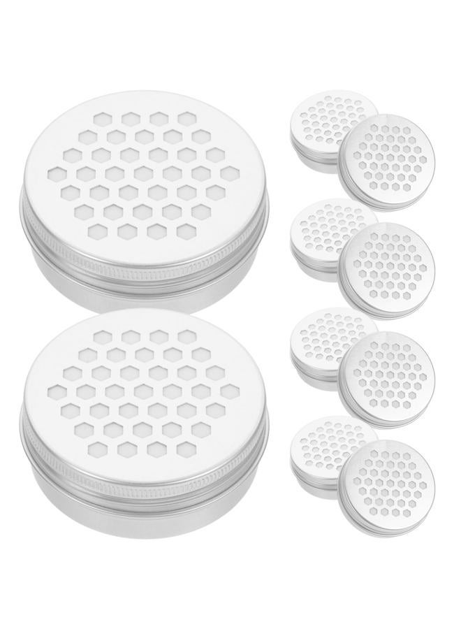 POPETPOP Essential Oil Diffusers 10pcs 60ml Aluminium Tins Empty Storage Containers with Hollow Lids Round Jars Sample for Air Freshener Candles Travel Storage Aluminum Empty Tin - Image 1