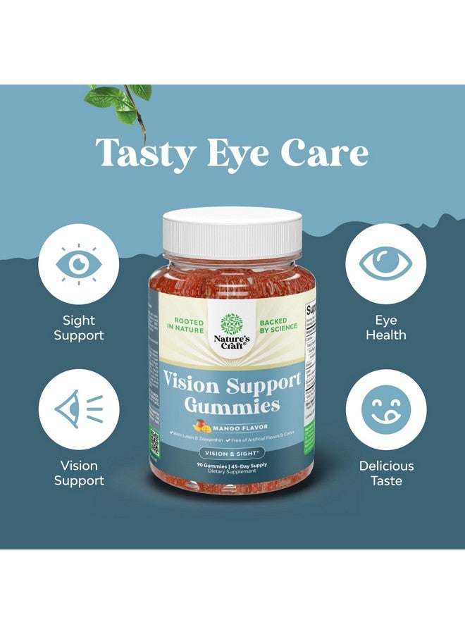 Natures Craft Zeaxanthin Plus Lutein Gummies for Adults - Potent Lutein Eye Vitamins for Vision and Blue Light Protection - Daily Gummy Lutein Eye Health Supplements for Adults Dry Eyes and Eye Strain Support - Image 4