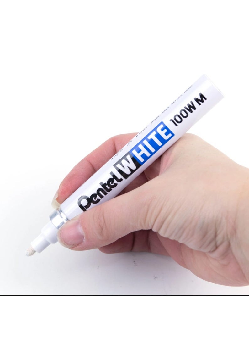 Pentel White Marker 100W-M – Medium Tip Permanent Paint Marker - Image 2