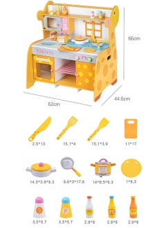 MaBaby Children's Simulation Play House Kitchen Cooking Boys and Girls Toy Set Wooden Kitchen Baby Simulation Wooden Kitchenware  - Image 3