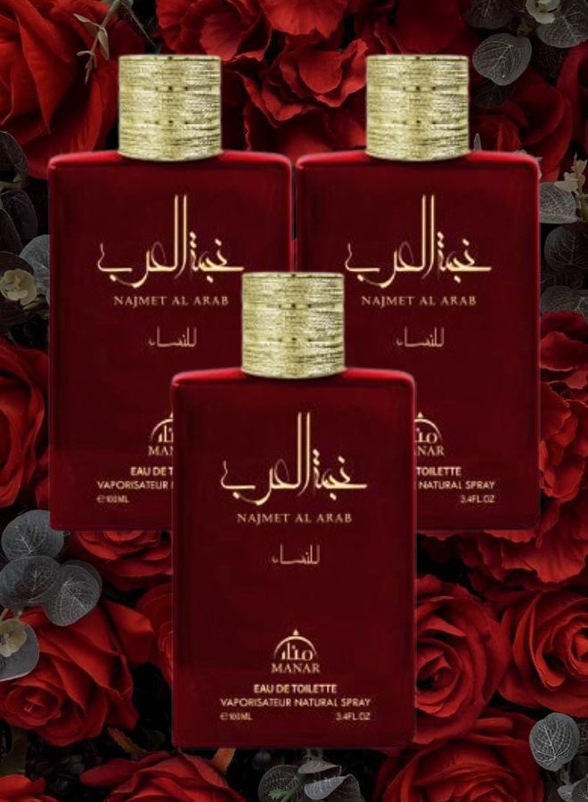 manar 3 Pieces Najmet Al Arab Perfume 100ML - Image 1