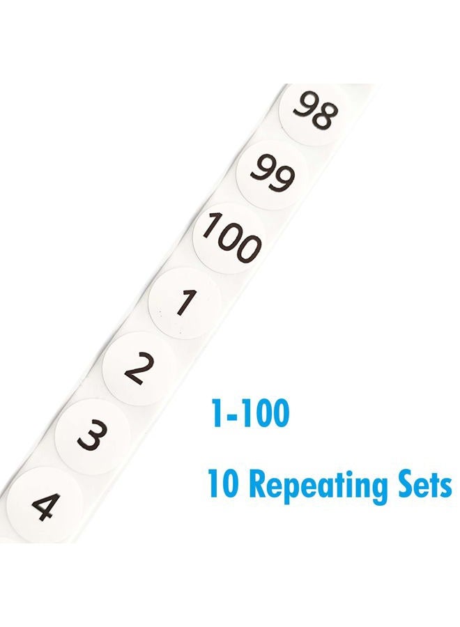 GlowSand 1-100 Numbered Stickers, 10 Repeating Sets, 1-Inch Consecutive Numbers, 1000 Labels Per Roll for Organization, Inventory, Crafts, and More - Image 5