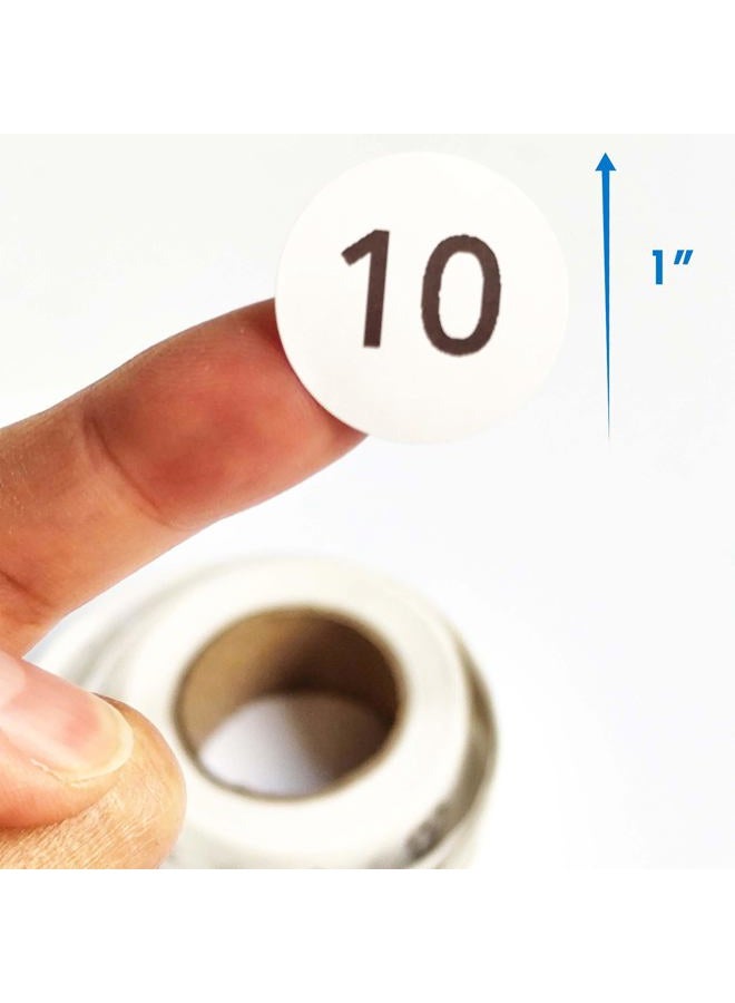 GlowSand 1-100 Numbered Stickers, 10 Repeating Sets, 1-Inch Consecutive Numbers, 1000 Labels Per Roll for Organization, Inventory, Crafts, and More - Image 3