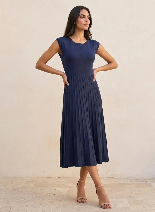 Splash FAV Denim Shirt Midi Length Cotton Dress With Belt