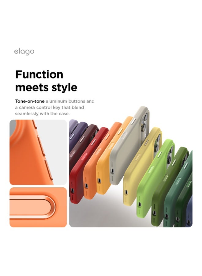 Elago Magnetic Liquid Silicone for iPhone 17 Pro case cover [Camera Control Button Cover] compatible with MagSafe Shockproof - Orange - Image 4