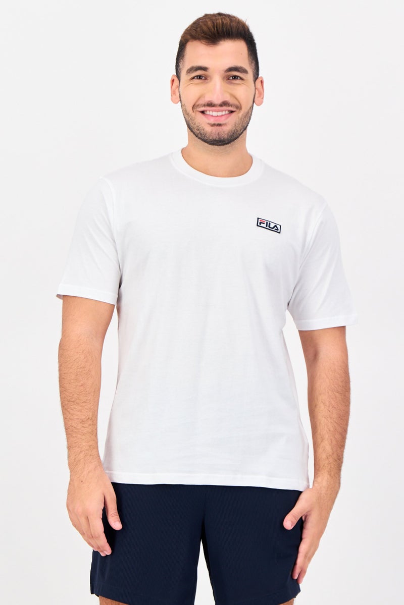 FILA Men Sportswear Fit Short Sleeve Outdoor T-shirt, White - Image 1