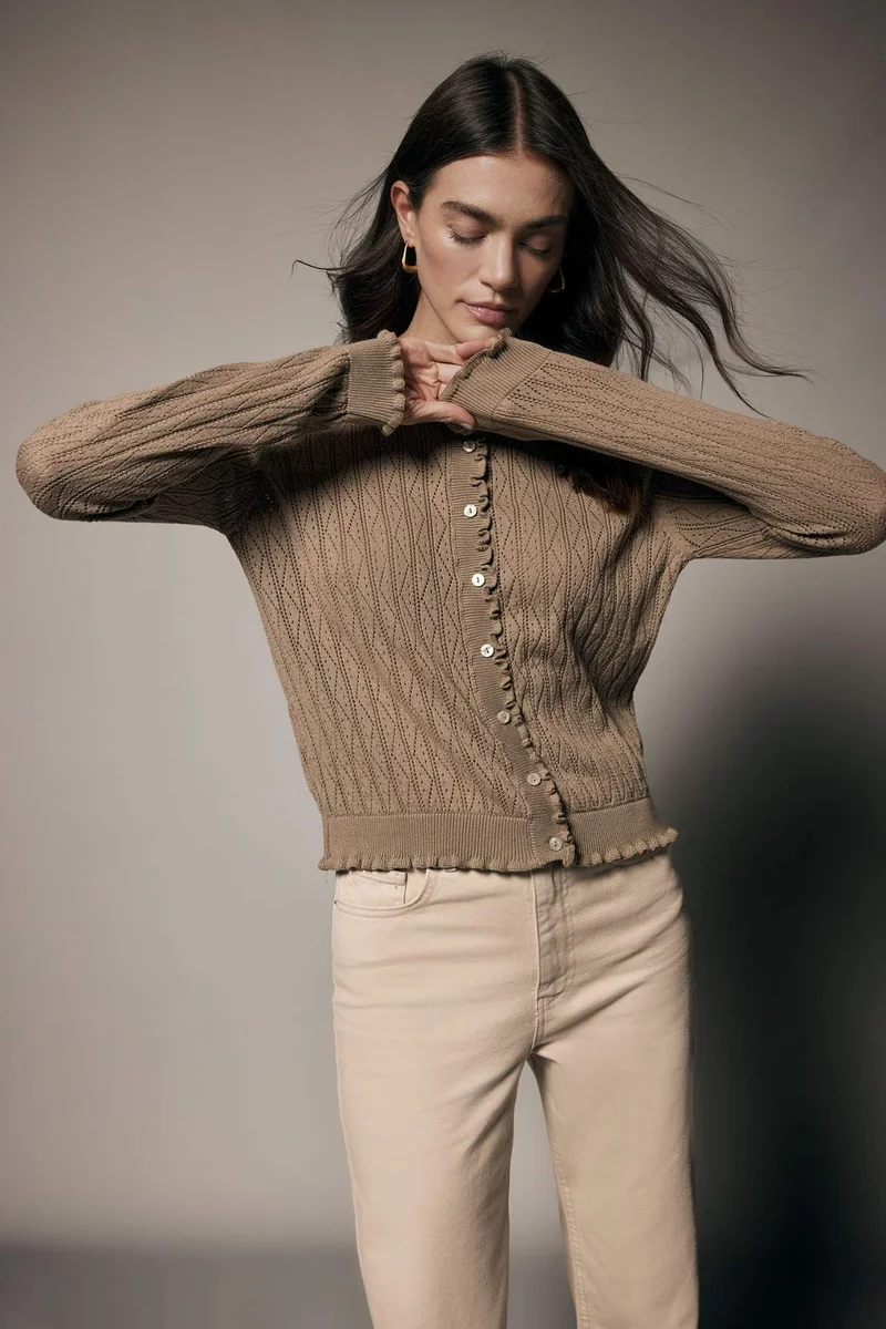 DeFacto Regular Fit Crew Neck Cardigan