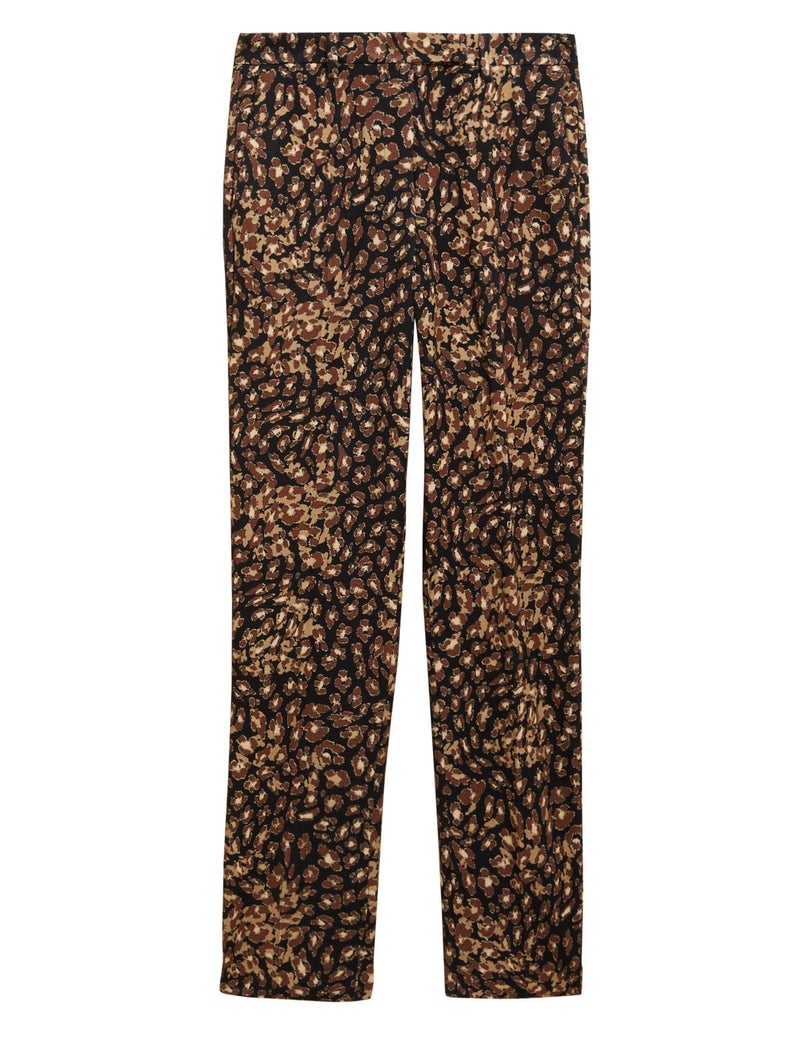 Marks & Spencer Crepe Animal Print Slim Fit Trousers T591206TBLACK Mix_(12) - Image 2
