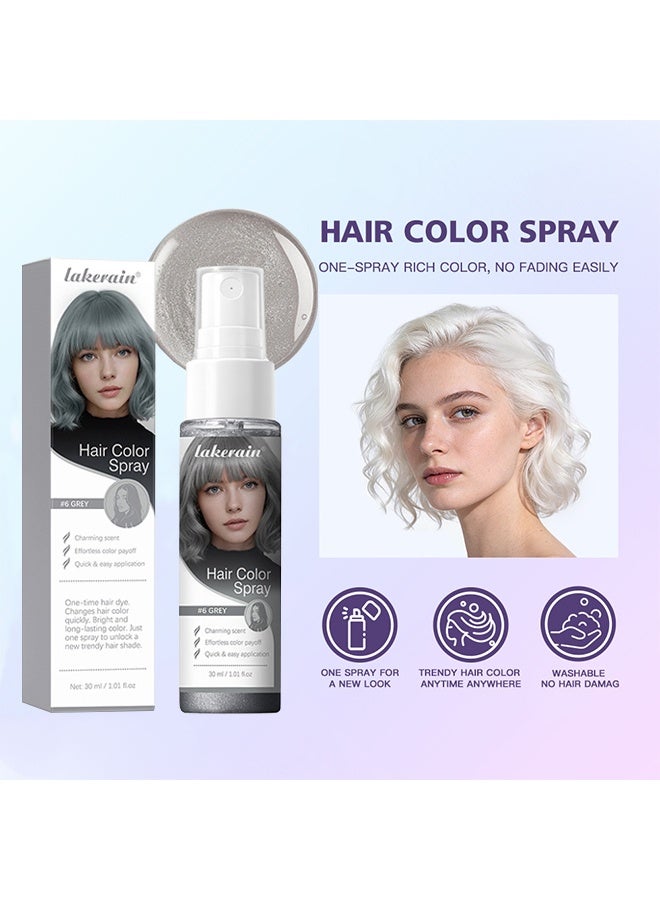 lakerain Hair Color Spray, Temporary Hair Color Spray, Quick & Easy One-Time Hair Dye with Charming Scent for All Hair Types, Suitable for Various Party Events and Easy Color-Changing #6 grey - Image 3