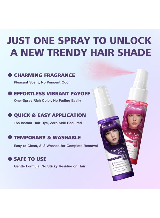 lakerain Hair Color Spray, Temporary Hair Color Spray, Quick & Easy One-Time Hair Dye with Charming Scent for All Hair Types, Suitable for Various Party Events and Easy Color-Changing #6 grey - Image 4