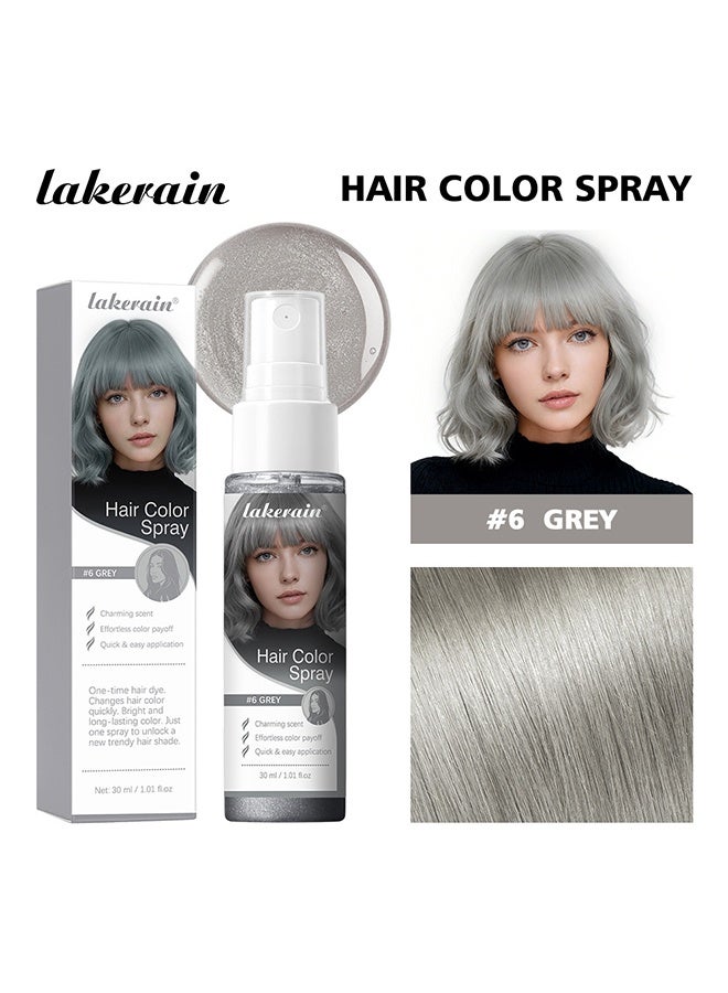 lakerain Hair Color Spray, Temporary Hair Color Spray, Quick & Easy One-Time Hair Dye with Charming Scent for All Hair Types, Suitable for Various Party Events and Easy Color-Changing #6 grey - Image 2