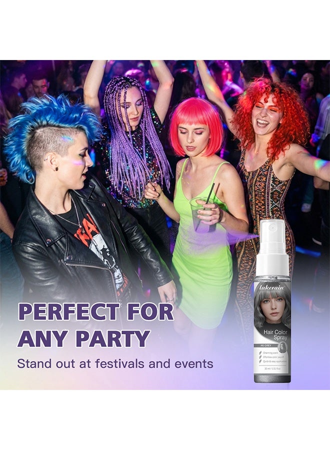 lakerain Hair Color Spray, Temporary Hair Color Spray, Quick & Easy One-Time Hair Dye with Charming Scent for All Hair Types, Suitable for Various Party Events and Easy Color-Changing #6 grey - Image 5