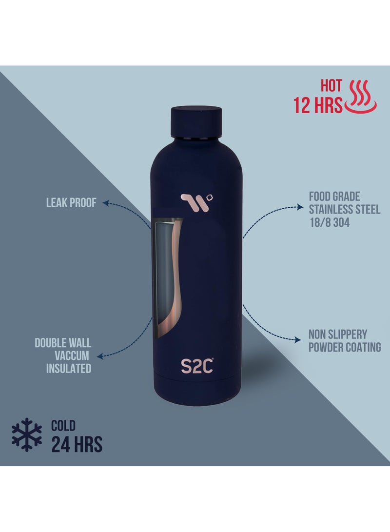 اي 2 سي زجاجة مياه من الفولاذ المقاوم للصدأ 750 مل - زجاجات مياه مزدوجة الجدار معزولة للمياه الساخنة زجاجة مياه من الفولاذ المقاوم للصدأ للأطفال زجاجة مياه ساخنة للأطفال زجاجة مياه ساخنة - Image 2