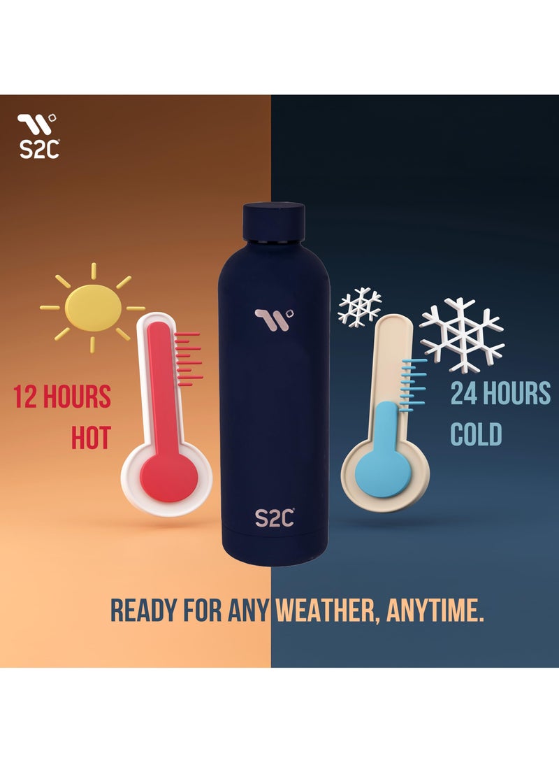 اي 2 سي زجاجة مياه من الفولاذ المقاوم للصدأ 750 مل - زجاجات مياه مزدوجة الجدار معزولة للمياه الساخنة زجاجة مياه من الفولاذ المقاوم للصدأ للأطفال زجاجة مياه ساخنة للأطفال زجاجة مياه ساخنة - Image 4