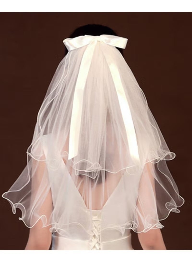 عروس فيونكة حجاب عصابة رأس مع مشبك شعر لحفلات الزفاف والخطوبة والعروس المستقبلية وحفلات توديع العزوبية - Image 1