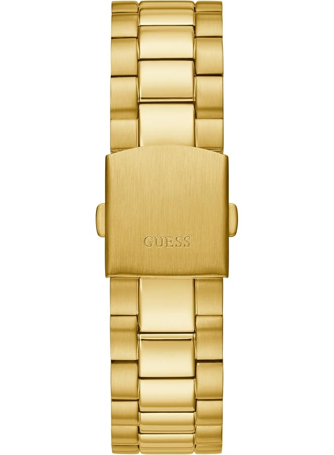 جس ساعة رجالية رسمية متعددة الوظائف 42 مم - علبة من الفولاذ المقاوم للصدأ باللون الذهبي مع ميناء وسوار أسود - Image 2