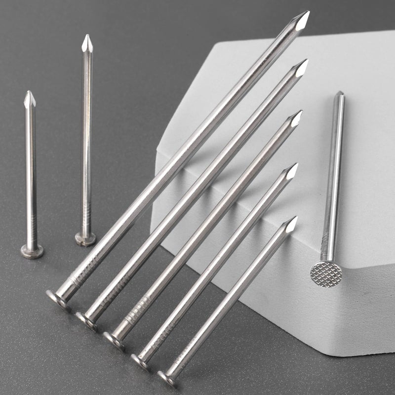 VGBUY 1300PCS Stainless Steel Hardware Nails, 3/4 Inch 17Gauge Flat Head Nails for Hanging Pictures,Picture Hanging Nails, Small Nails, Wall Nails, Wood Nails, Finishing Nails - Image 3