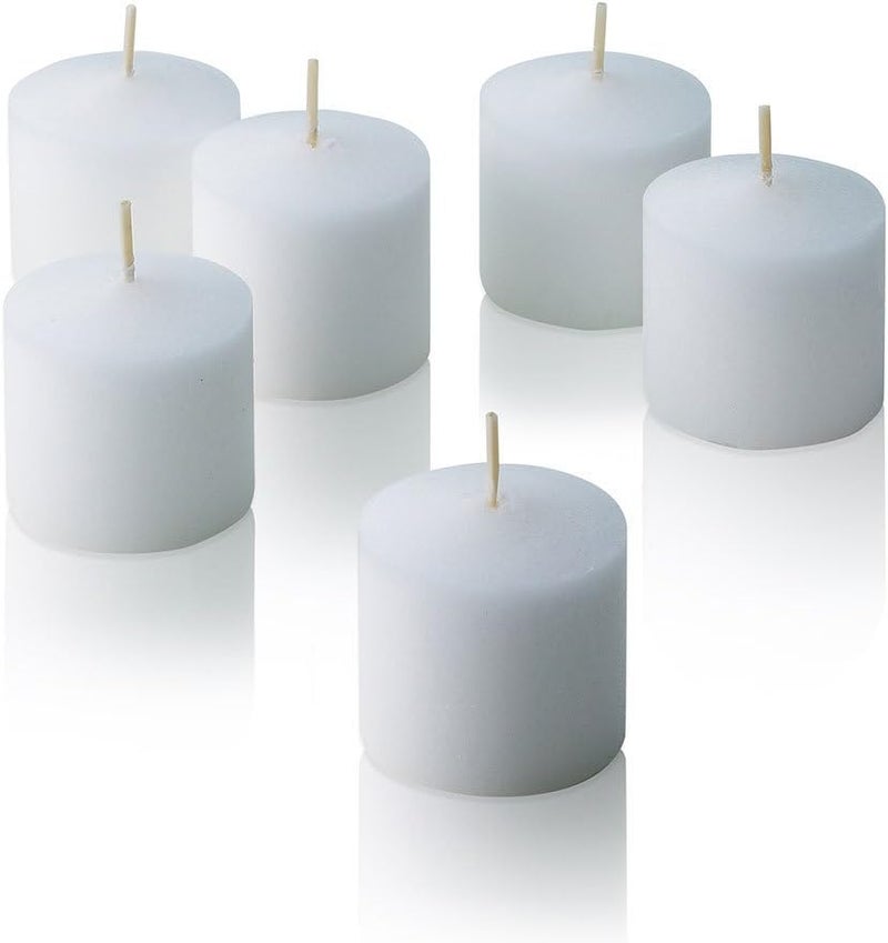 PARNOO Bulk Pack of 144 White Votive Candles - Box of 144 Unscented Candles - 10 Hour Burn Time - Bulk Candles for Weddings, Parties, Spas and Decorations - Image 3