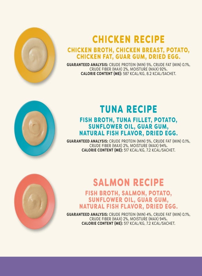 آبلاوس مكافآت أبلاوز اللذيذة للقطط، هريس طبيعي خالٍ من الحبوب، مصنوع من مكونات محدودة وطبيعية، عبوة متنوعة تحتوي على مكافآت الدجاج والتونة والسلمون (50 كيس × 0.5 أونصة) - Image 3