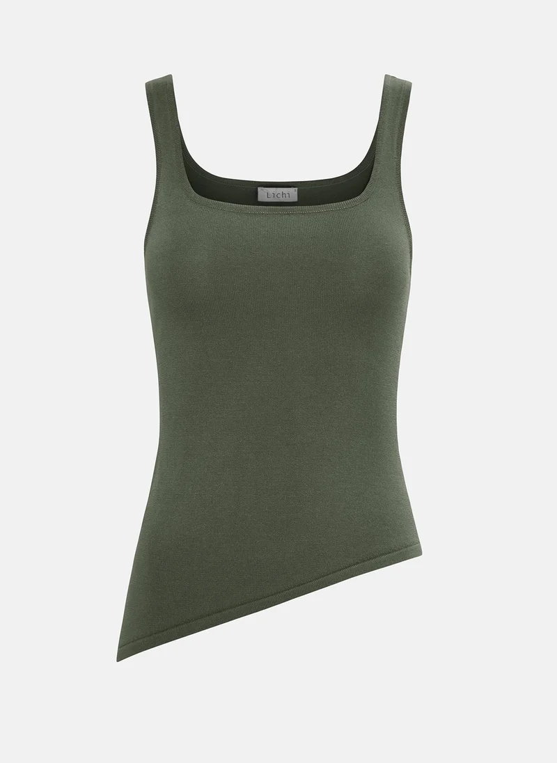 Lichi Jersey top with asymmetrical edge