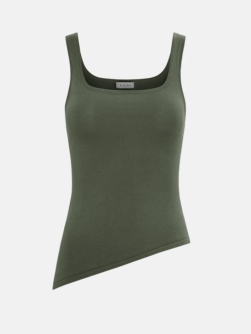 Lichi Jersey top with asymmetrical edge