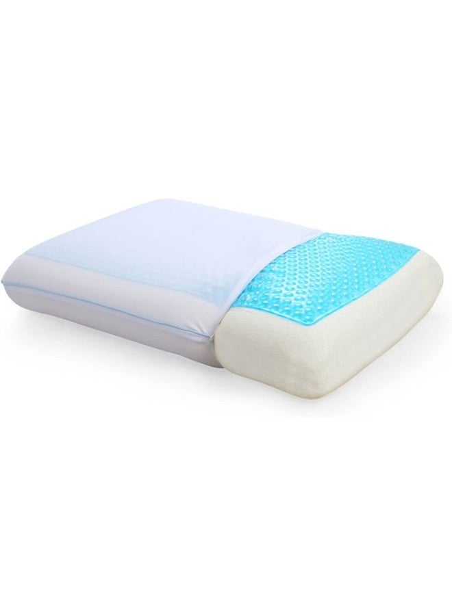 Cool Gel Cooling Pillow for Sleeping, Standard Size Cooling Memory Foam Pillow for Hot Sleepers, Reversible Ergonomic Design, Pressure Relief, Spine Alignment, Side, Back Contouring Support - Image 1