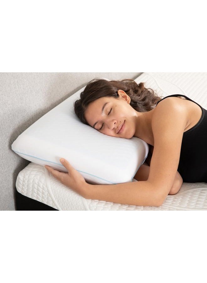 Cool Gel Cooling Pillow for Sleeping, Standard Size Cooling Memory Foam Pillow for Hot Sleepers, Reversible Ergonomic Design, Pressure Relief, Spine Alignment, Side, Back Contouring Support - Image 4