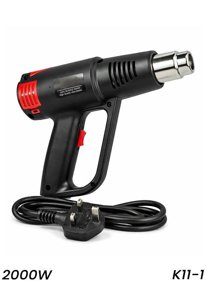 2000W Industrial Heat Gun K11-1 Hot Air Gun 220V Adjustable Temperature Electric Heat Gun for Heat Shrink Tubing, Paint Removal, Vinyl Wrapping, Plastic Welding, Sticker Removal, Pipe Unfreezing and DIY Repair - Image 1